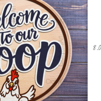 Intra απο ξύλο plywood 3mm-4mm πάχος – Καλώς ήρθατε στο Our Coop 3D Farm Sign Δίασταση  40x30 cm INTRAFABR-100386990 - Image 2