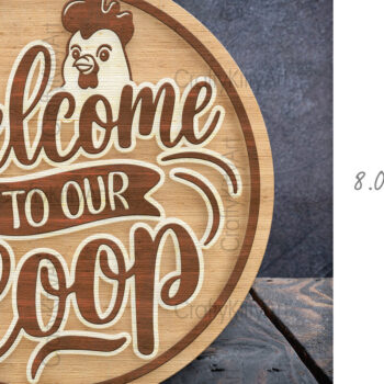 Intra απο ξύλο plywood 3mm-4mm πάχος – Καλώς ήρθατε στο Our Coop 3D Farm Sign Δίασταση  40x30 cm INTRAFABR-100386898 - Image 2