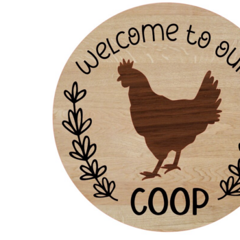 Intra απο ξύλο plywood 3mm-4mm πάχος – Καλώς ήρθατε στο Our Coop Sign Δίασταση  40x30 cm INTRAFABR-10374629 - Image 1