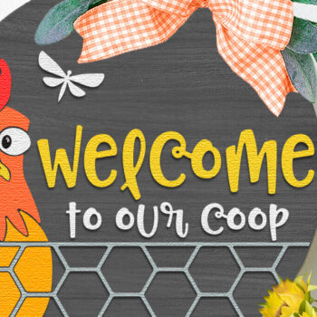 Intra απο ξύλο plywood 3mm-4mm πάχος – Καλώς ήρθατε στο Our Coop, Farm Door Sign Δίασταση  40x30 cm INTRAFABR-115764988 - Image 3