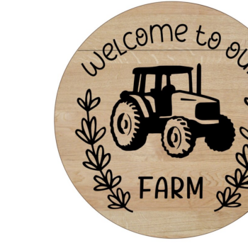 Intra απο ξύλο plywood 3mm-4mm πάχος – Καλώς ήρθατε στο Our Farm Sign Δίασταση  40x30 cm INTRAFABR-10375778 - Image 1