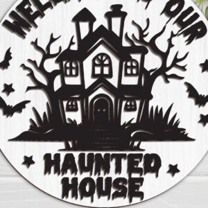 Intra απο ξύλο plywood 3mm-4mm πάχος – Καλώς ήρθατε στο Our Haunted House Δίασταση  20x20 cm INTRAFABR-102201087