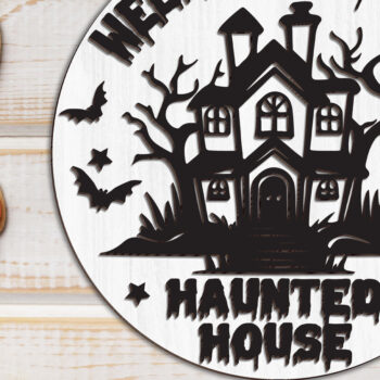 Intra απο ξύλο plywood 3mm-4mm πάχος – Καλώς ήρθατε στο Our Haunted House Δίασταση  20x20 cm INTRAFABR-102201087 - Image 2