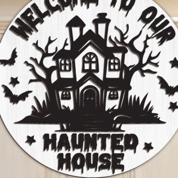 Intra απο ξύλο plywood 3mm-4mm πάχος – Καλώς ήρθατε στο Our Haunted House Δίασταση  20x20 cm INTRAFABR-102201087 - Image 3