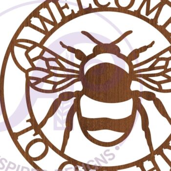 Intra απο ξύλο plywood 3mm-4mm πάχος – Καλώς ήρθατε στο Our Hive Wall Art Sign, F Δίασταση  40x30 cm INTRAFABR-86003620 - Image 3