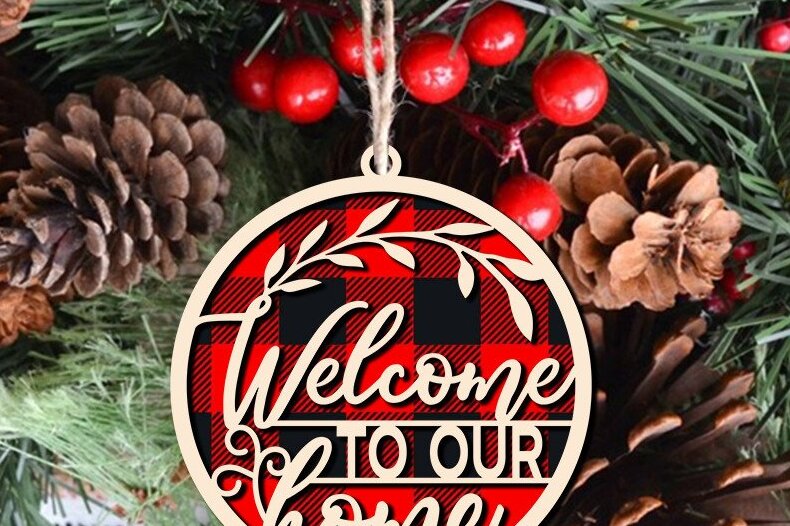 Intra απο ξύλο plywood 3mm-4mm πάχος – Καλώς ήρθατε στο Our Home Ornament Laser Δίασταση  20x20 cm INTRAFABR-41586940