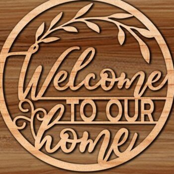 Intra απο ξύλο plywood 3mm-4mm πάχος – Καλώς ήρθατε στο Our Home Ornament Laser Δίασταση  20x20 cm INTRAFABR-41586940 - Image 2