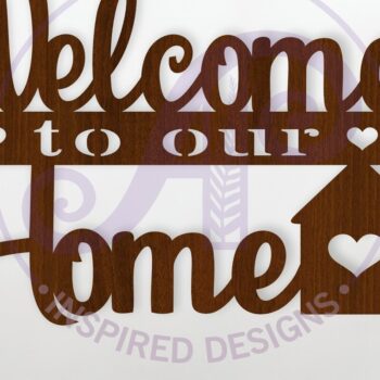 Intra απο ξύλο plywood 3mm-4mm πάχος – Καλώς ήρθατε στο Our Home Wall Art Sign, Δίασταση  40x30 cm INTRAFABR-118112228 - Image 1