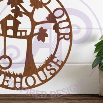 Intra απο ξύλο plywood 3mm-4mm πάχος – Καλώς ήλθατε στο Our Treehouse Wall Art Sign, Δίασταση  40x30 cm INTRAFABR-112346885 - Image 2