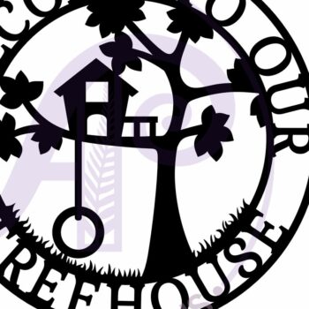Intra απο ξύλο plywood 3mm-4mm πάχος – Καλώς ήλθατε στο Our Treehouse Wall Art Sign, Δίασταση  40x30 cm INTRAFABR-112346885 - Image 4
