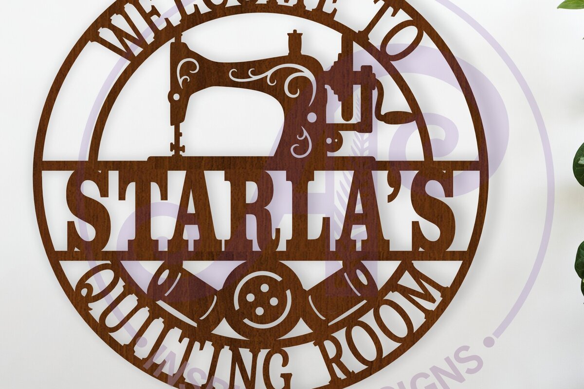 Intra απο ξύλο plywood 3mm-4mm πάχος – Καλώς ήρθατε στο Quilting Room Name Wall Art Δίασταση  40x30 cm INTRAFABR-115714412