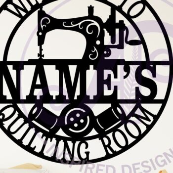 Intra απο ξύλο plywood 3mm-4mm πάχος – Καλώς ήρθατε στο Quilting Room Name Wall Art Δίασταση  40x30 cm INTRAFABR-115714412 - Image 2