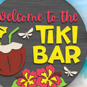 Intra απο ξύλο plywood 3mm-4mm πάχος – Καλωσορίσατε στο Tiki Bar, Summer Door Δίασταση  20x20 cm INTRAFABR-118291410