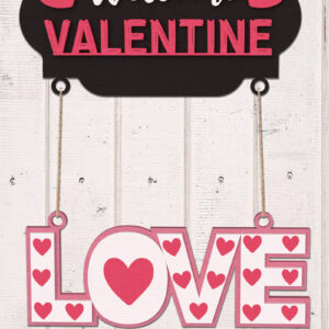 Intra απο ξύλο plywood 3mm-4mm πάχος – Καλώς ήρθατε Valentine Love Δίασταση  20x20 cm INTRAFABR-111210359