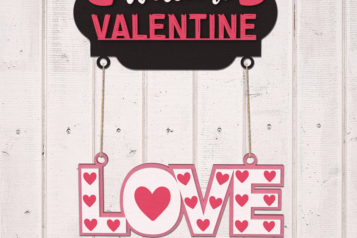 Intra απο ξύλο plywood 3mm-4mm πάχος – Καλώς ήρθατε Valentine Love Δίασταση  20x20 cm INTRAFABR-111210359