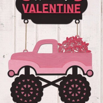 Intra απο ξύλο plywood 3mm-4mm πάχος – Καλωσορίσατε Valentine Monster Truck Δίασταση  20x20 cm INTRAFABR-111210314 - Image 1