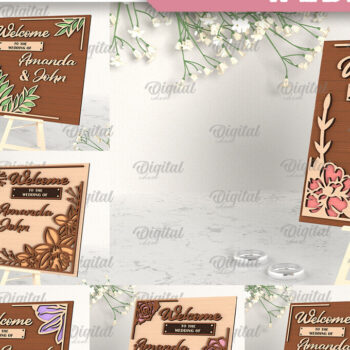 Intra απο ξύλο plywood 3mm-4mm πάχος – Πακέτο κοπής με λέιζερ καλωσορίσματος γάμου Δίασταση  20x20 cm INTRAFABR-96998990 - Image 1