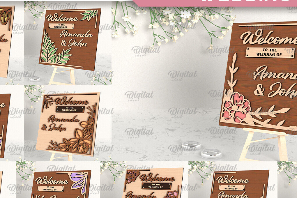 Intra απο ξύλο plywood 3mm-4mm πάχος – Πακέτο κοπής με λέιζερ καλωσορίσματος γάμου Δίασταση  20x20 cm INTRAFABR-96998990