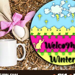 Intra απο ξύλο plywood 3mm-4mm πάχος – Καλωσορίσατε Winter Sign Wood Δίασταση  40x30 cm INTRAFABR-42034302