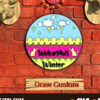 Intra απο ξύλο plywood 3mm-4mm πάχος – Καλωσορίσατε Winter Sign Wood Δίασταση  40x30 cm INTRAFABR-42034302 - Image 2