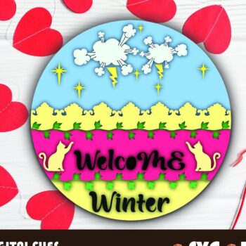 Intra απο ξύλο plywood 3mm-4mm πάχος – Καλωσορίσατε Winter Sign Wood Δίασταση  40x30 cm INTRAFABR-42034302 - Image 3