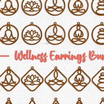 Intra απο ξύλο plywood 3mm-4mm πάχος – Πακέτο με σκουλαρίκια ευεξίας -s Δίασταση  5x5 cm INTRAFABR-31898038 - Image 1