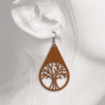 Intra απο ξύλο plywood 3mm-4mm πάχος – Πακέτο με σκουλαρίκια ευεξίας -s Δίασταση  5x5 cm INTRAFABR-31898038 - Image 2