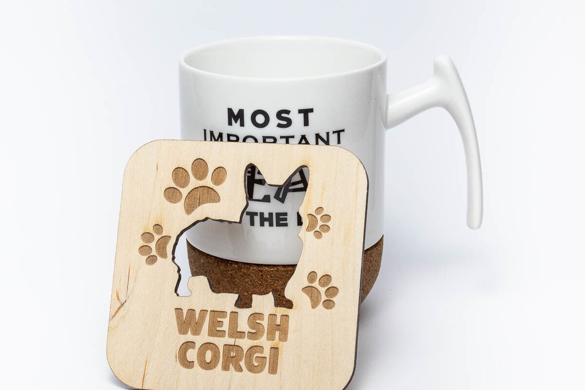 Intra απο ξύλο plywood 3mm-4mm πάχος – Ουαλικό σουβέρ Corgi Δίασταση  20x20 cm INTRAFABR-67776205