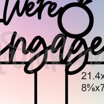 Intra απο ξύλο plywood 3mm-4mm πάχος – Είμαστε αρραβωνιασμένοι Cake Topper Δίασταση  20x20 cm INTRAFABR-33993187 - Image 3