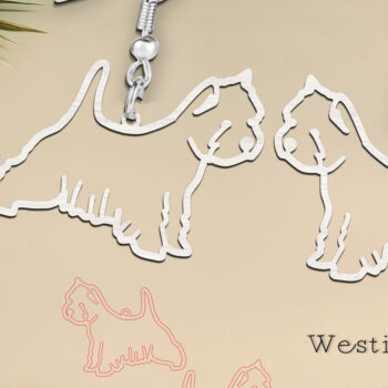Intra απο ξύλο plywood 3mm-4mm πάχος – West Highland Terrier Dog Earrings Laser Δίασταση  5x5 cm INTRAFABR-118954116 - Image 1