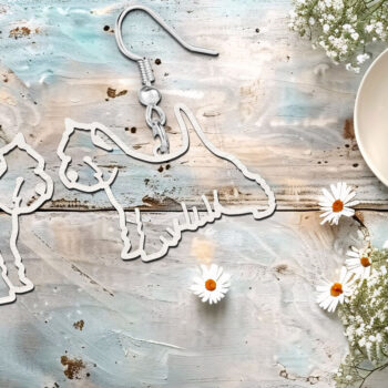 Intra απο ξύλο plywood 3mm-4mm πάχος – West Highland Terrier Dog Earrings Laser Δίασταση  5x5 cm INTRAFABR-118954116 - Image 2