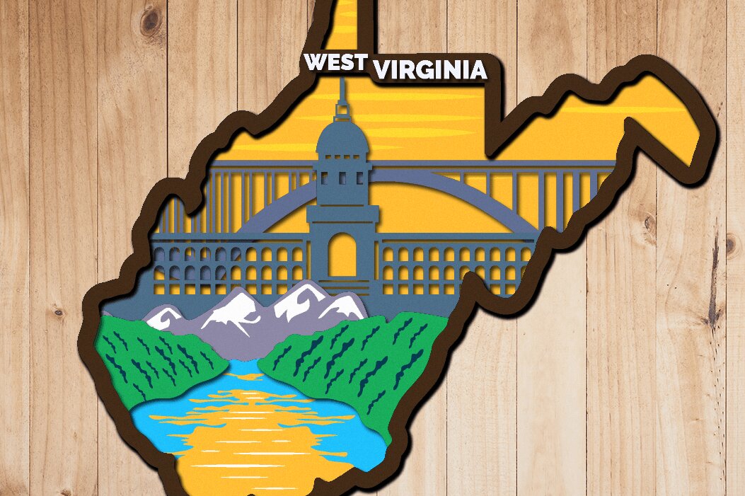 Intra απο ξύλο plywood 3mm-4mm πάχος – Δυτική Βιρτζίνια, αρχείο κοπής λέιζερ 3D Δίασταση  20x20 cm INTRAFABR-33449009