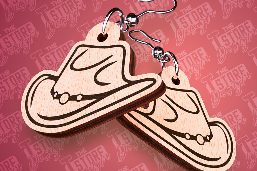 Intra απο ξύλο plywood 3mm-4mm πάχος – Western σκουλαρίκια | Αξεσουάρ Δίασταση  5x5 cm INTRAFABR-93012739