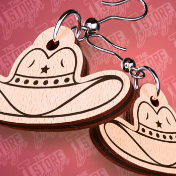 Intra απο ξύλο plywood 3mm-4mm πάχος – Western σκουλαρίκια | Αξεσουάρ Δίασταση  5x5 cm INTRAFABR-93012767 - Image 3