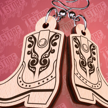 Intra απο ξύλο plywood 3mm-4mm πάχος – Western σκουλαρίκια | Αξεσουάρ Δίασταση  5x5 cm INTRAFABR-93012767 - Image 4