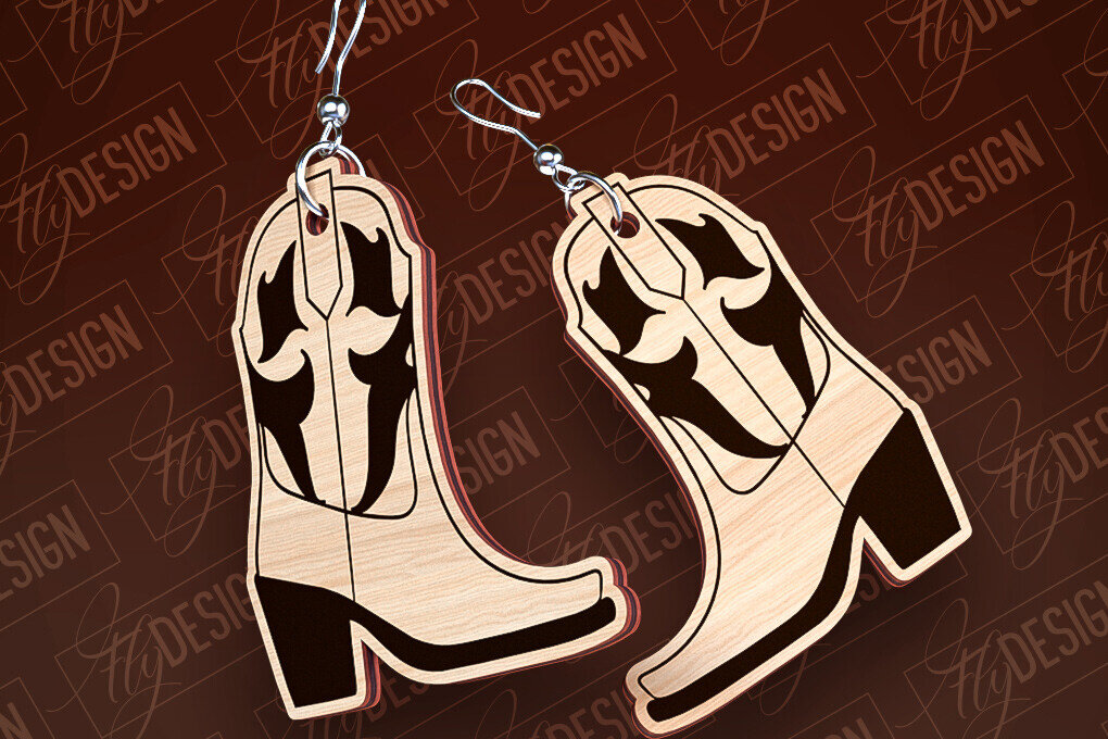 Intra απο ξύλο plywood 3mm-4mm πάχος – Western σκουλαρίκια | Αξεσουάρ Δίασταση  5x5 cm INTRAFABR-93238751