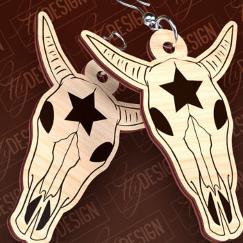 Intra απο ξύλο plywood 3mm-4mm πάχος – Western σκουλαρίκια | Αξεσουάρ Δίασταση  5x5 cm INTRAFABR-93238853 - Image 1