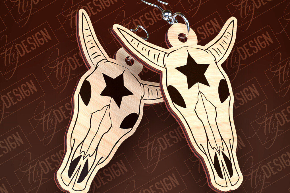 Intra απο ξύλο plywood 3mm-4mm πάχος – Western σκουλαρίκια | Αξεσουάρ Δίασταση  5x5 cm INTRAFABR-93238853