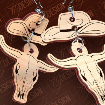 Intra απο ξύλο plywood 3mm-4mm πάχος – Western σκουλαρίκια | Αξεσουάρ Δίασταση  5x5 cm INTRAFABR-93238870 - Image 1