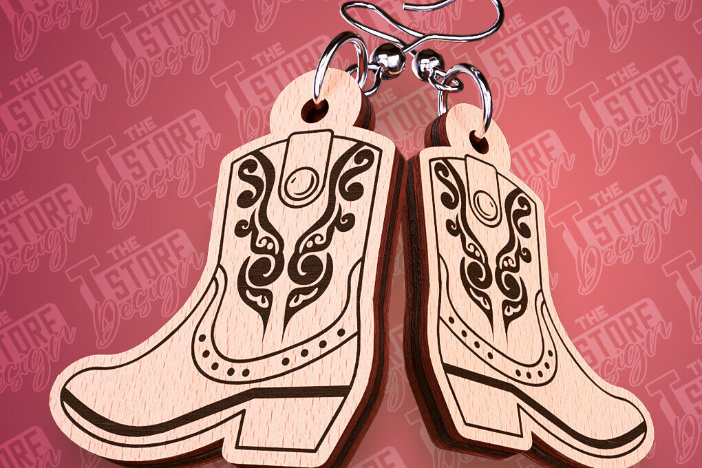 Intra απο ξύλο plywood 3mm-4mm πάχος – Western σκουλαρίκια | Αξεσουάρ Δίασταση  5x5 cm INTRAFABR-93012637