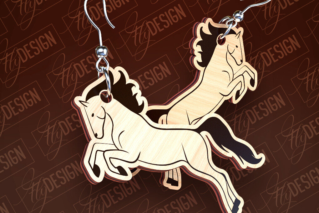 Intra απο ξύλο plywood 3mm-4mm πάχος – Western σκουλαρίκια | Αξεσουάρ Δίασταση  5x5 cm INTRAFABR-93238906