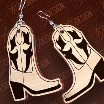 Intra απο ξύλο plywood 3mm-4mm πάχος – Western σκουλαρίκια | Αξεσουάρ Δίασταση  5x5 cm INTRAFABR-93238962 - Image 3