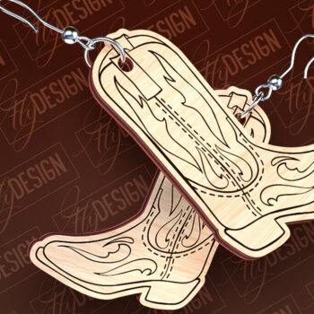 Intra απο ξύλο plywood 3mm-4mm πάχος – Western σκουλαρίκια | Αξεσουάρ Δίασταση  5x5 cm INTRAFABR-93238962 - Image 5