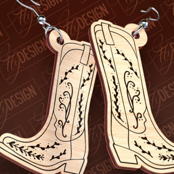 Intra απο ξύλο plywood 3mm-4mm πάχος – Western σκουλαρίκια | Αξεσουάρ Δίασταση  5x5 cm INTRAFABR-93238962 - Image 7