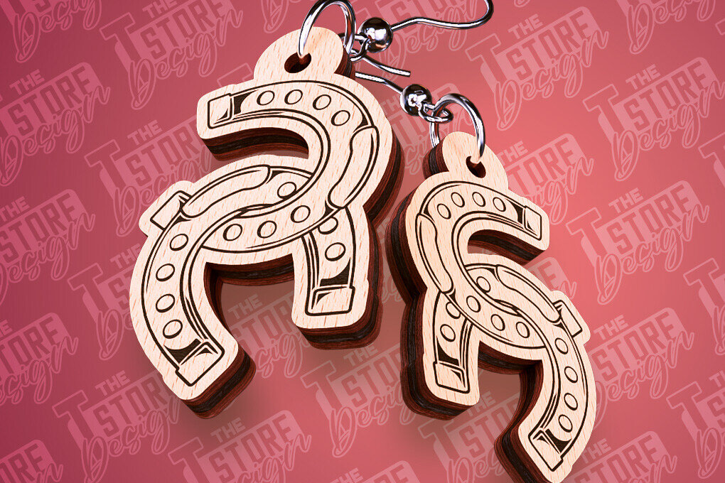 Intra απο ξύλο plywood 3mm-4mm πάχος – Western σκουλαρίκια | Αξεσουάρ Δίασταση  5x5 cm INTRAFABR-93012678