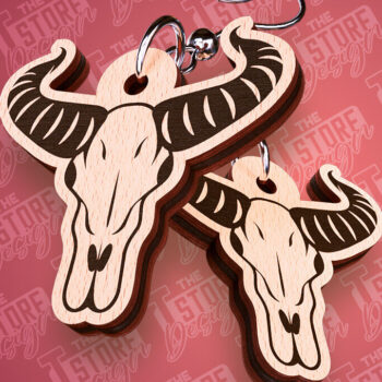 Intra απο ξύλο plywood 3mm-4mm πάχος – Western σκουλαρίκια | Αξεσουάρ Δίασταση  5x5 cm INTRAFABR-93012695 - Image 1