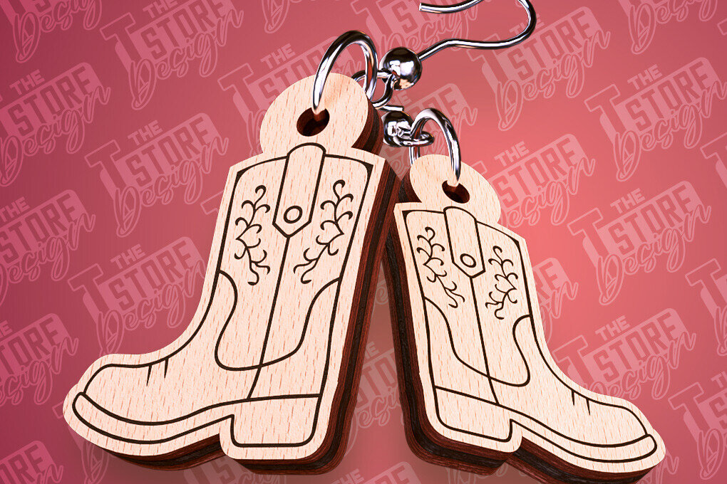 Intra απο ξύλο plywood 3mm-4mm πάχος – Western σκουλαρίκια | Αξεσουάρ Δίασταση  5x5 cm INTRAFABR-93012708