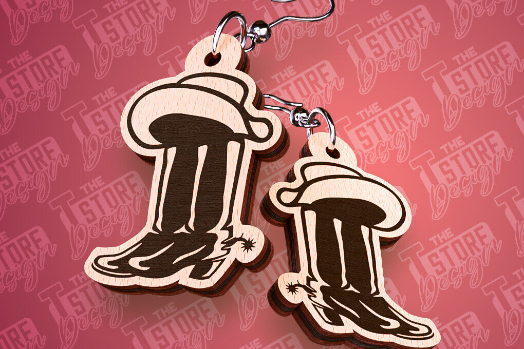 Intra απο ξύλο plywood 3mm-4mm πάχος – Western σκουλαρίκια | Αξεσουάρ Δίασταση  5x5 cm INTRAFABR-93012726