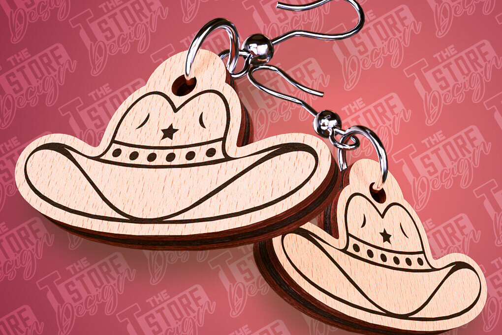 Intra απο ξύλο plywood 3mm-4mm πάχος – Western σκουλαρίκια | Αξεσουάρ Δίασταση  5x5 cm INTRAFABR-93012607