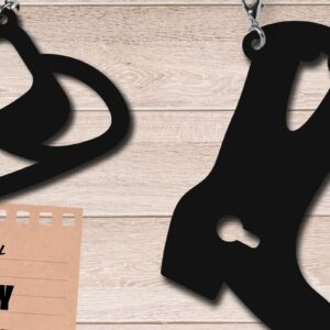 Intra απο ξύλο plywood 3mm-4mm πάχος – Western Keychain, Αρχείο κοπής με λέιζερ Cowboy Δίασταση  5x5 cm INTRAFABR-95273866